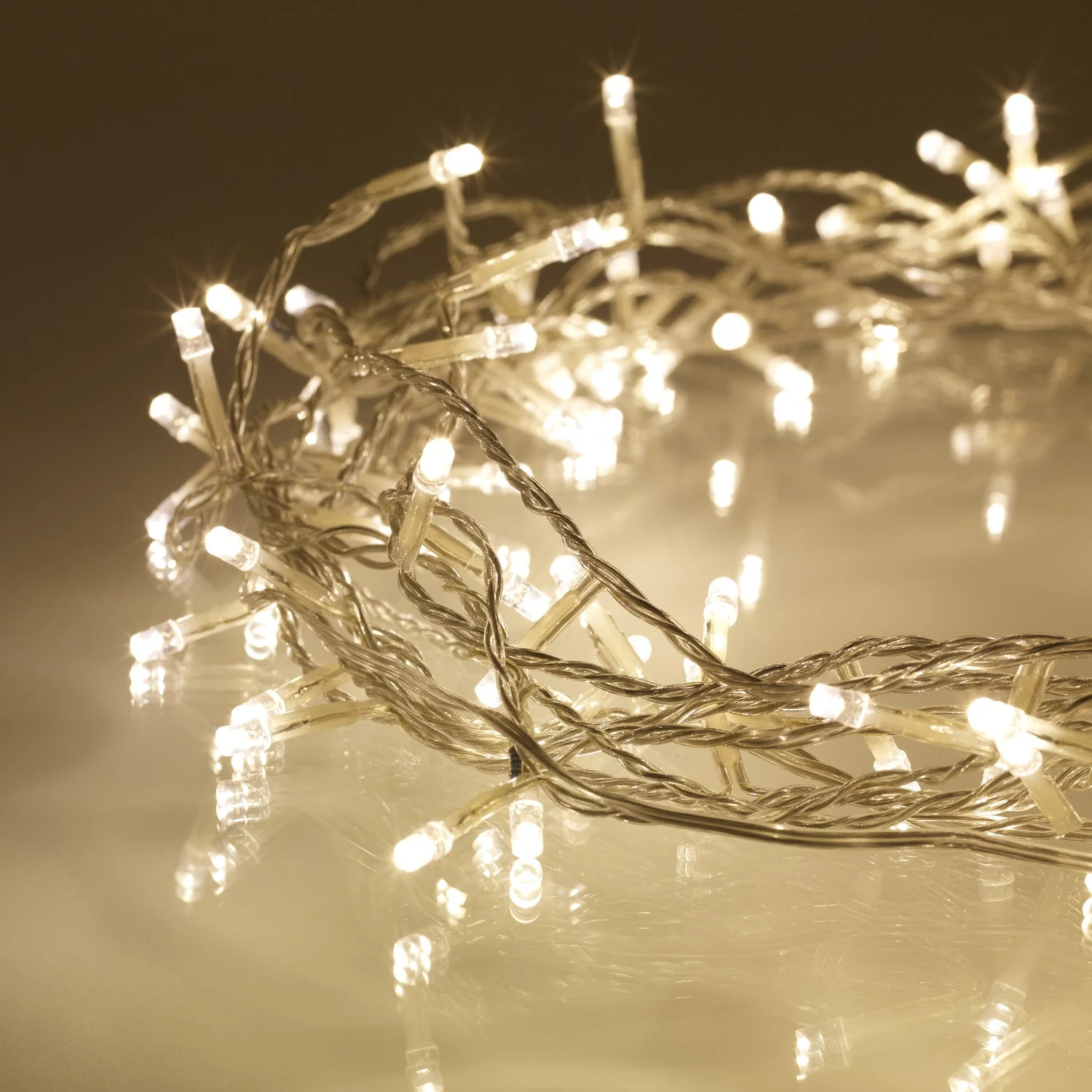 100 Warm White LED Fairy Lights On Clear Cable - Image 5