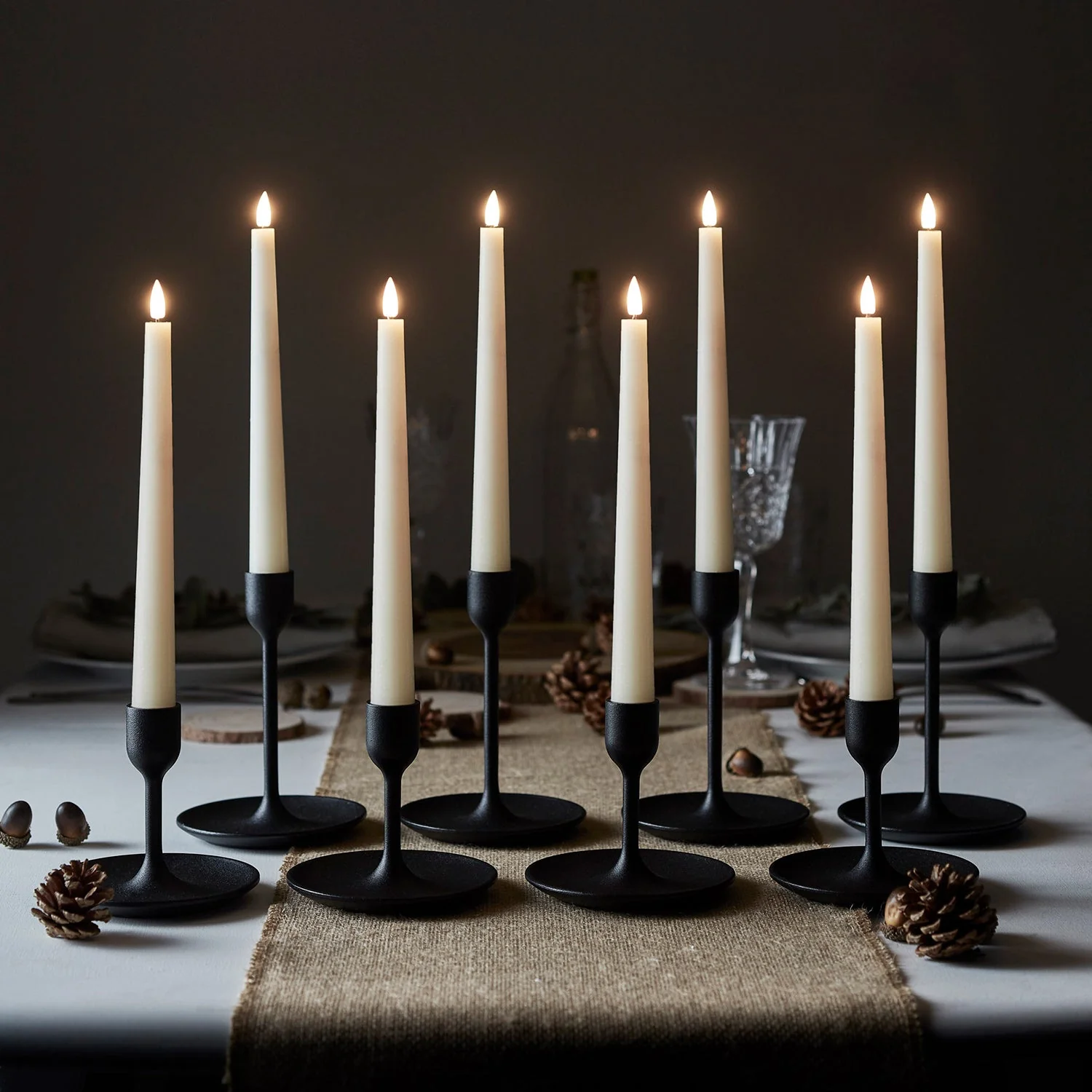 8 TruGlow® Ivory LED Taper Candles with Remote Control - Image 3