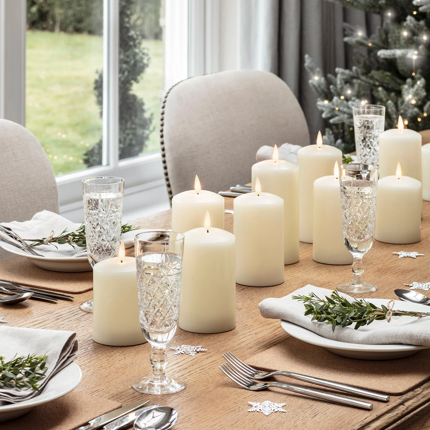 TruGlow® Ivory LED Pillar Candle Trio with Remote Control - Image 10