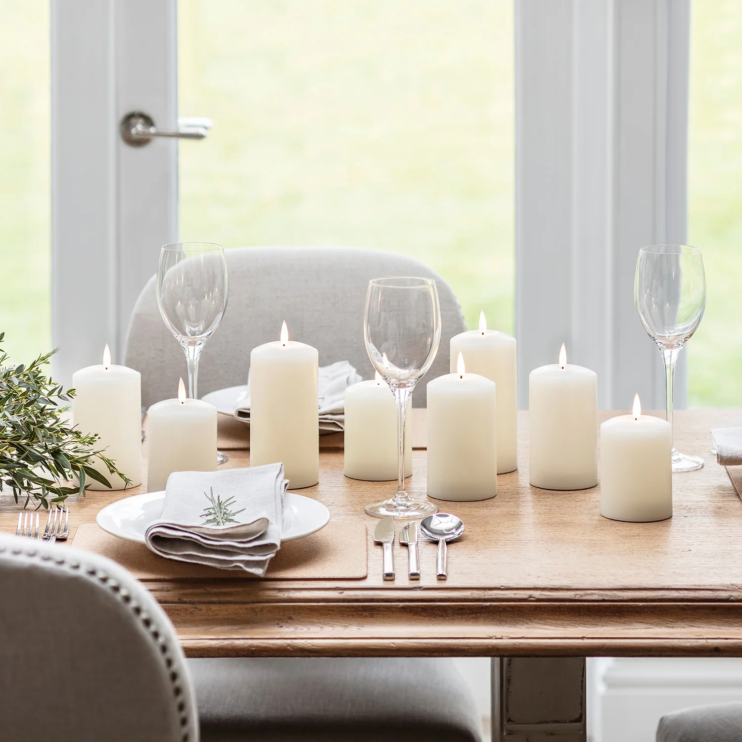 TruGlow® Ivory LED Pillar Candle Trio with Remote Control - Image 12